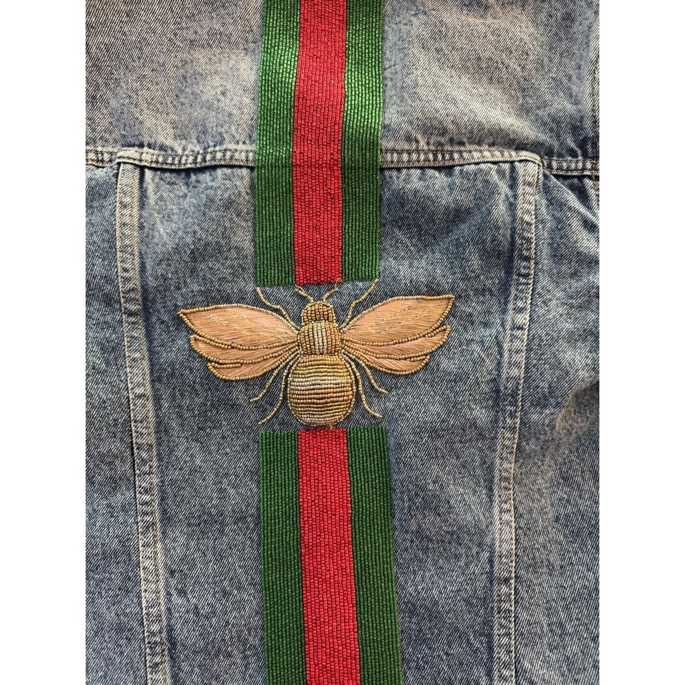 GOLDEN BEE DENIM JACKET. Pre Loved Size Small Denim. - Picture 8 of 12